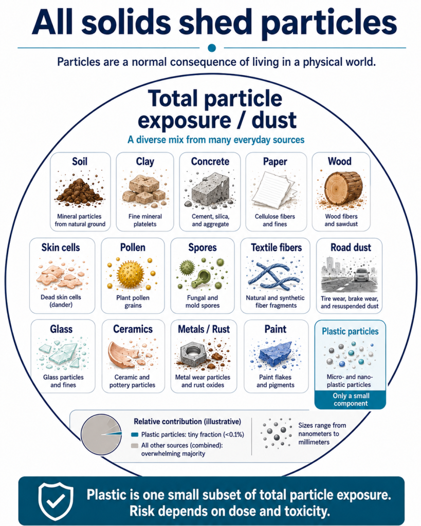 All Solids Shed Particles