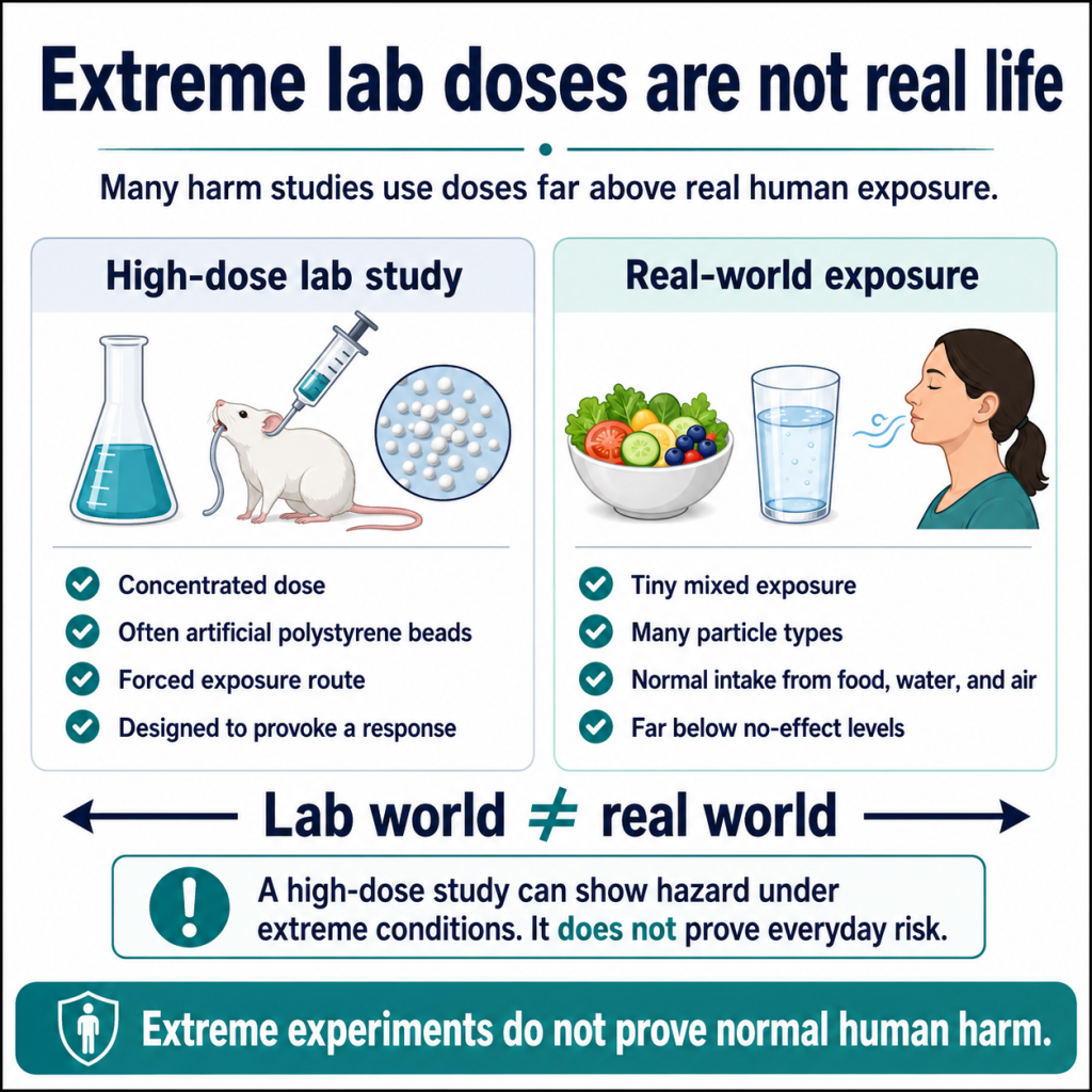 Extreme Lab Doses are Not Real Life