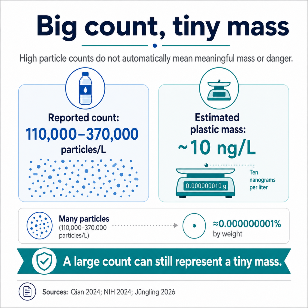 Nanoplastics have a Big Count But Tiny Mass