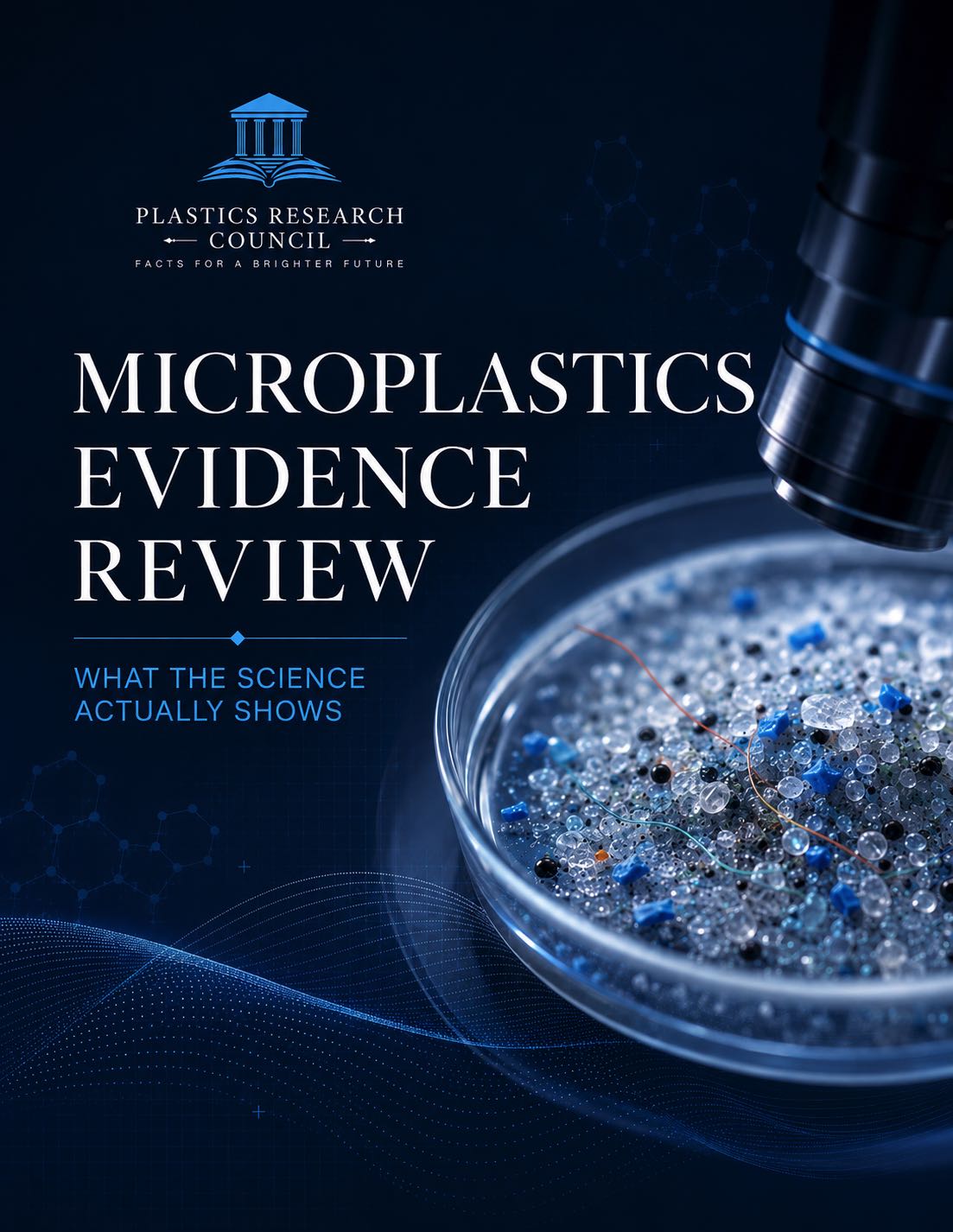Cover of the Microplastics Evidence Review: What the Science Actually Shows