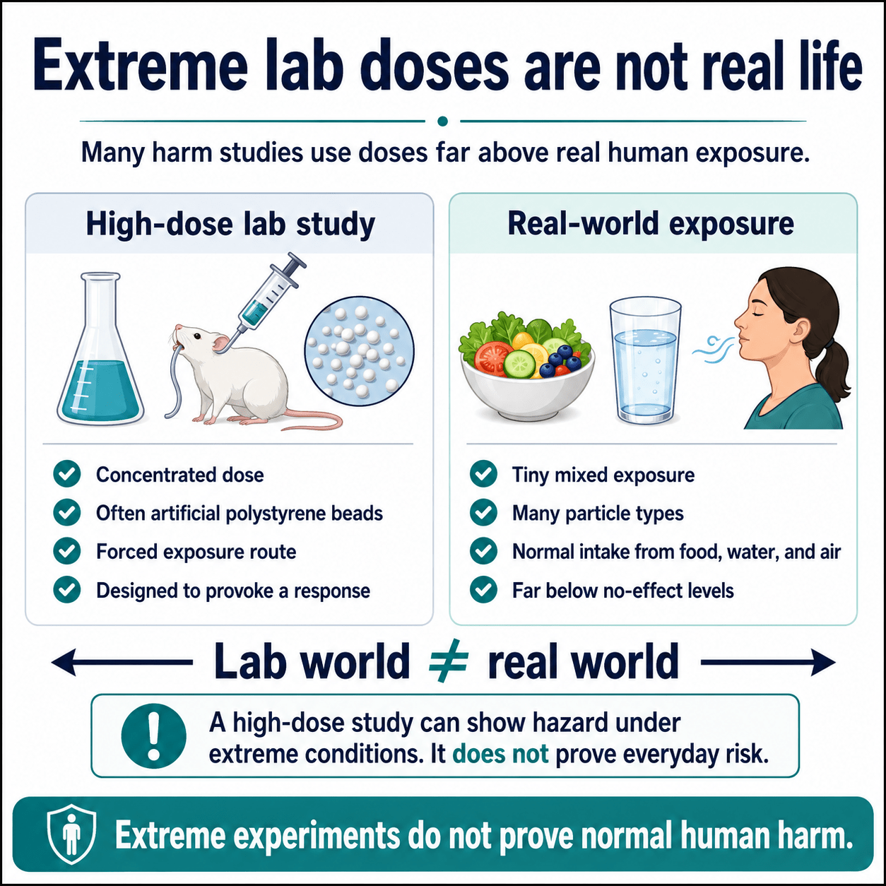 Extreme Lab Doses are Not Real Life